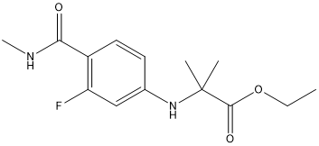 Ethyl 2-(4-(methylcarbamoyl)-3-fluorophenylamino)-2-methylpropanoate