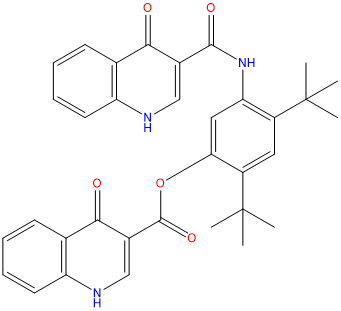 2,4-Di-tert-butyl-5-(4-oxo-1,4-dihydroquinoline-3-carboxamido)phenyl 4-oxo-1,4-dihydroquinoline-3-carboxylate