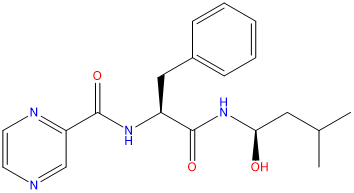 N-((2S)-1-(((1R)-1-Hydroxy-3-methylbutyl)amino)-1-oxo-3-phenylpropan-2-yl)pyrazine-2-carboxamide