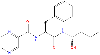 N-((2S)-1-(((1S)-1-Hydroxy-3-methylbutyl)amino)-1-oxo-3-phenylpropan-2-yl)pyrazine-2-carboxamide